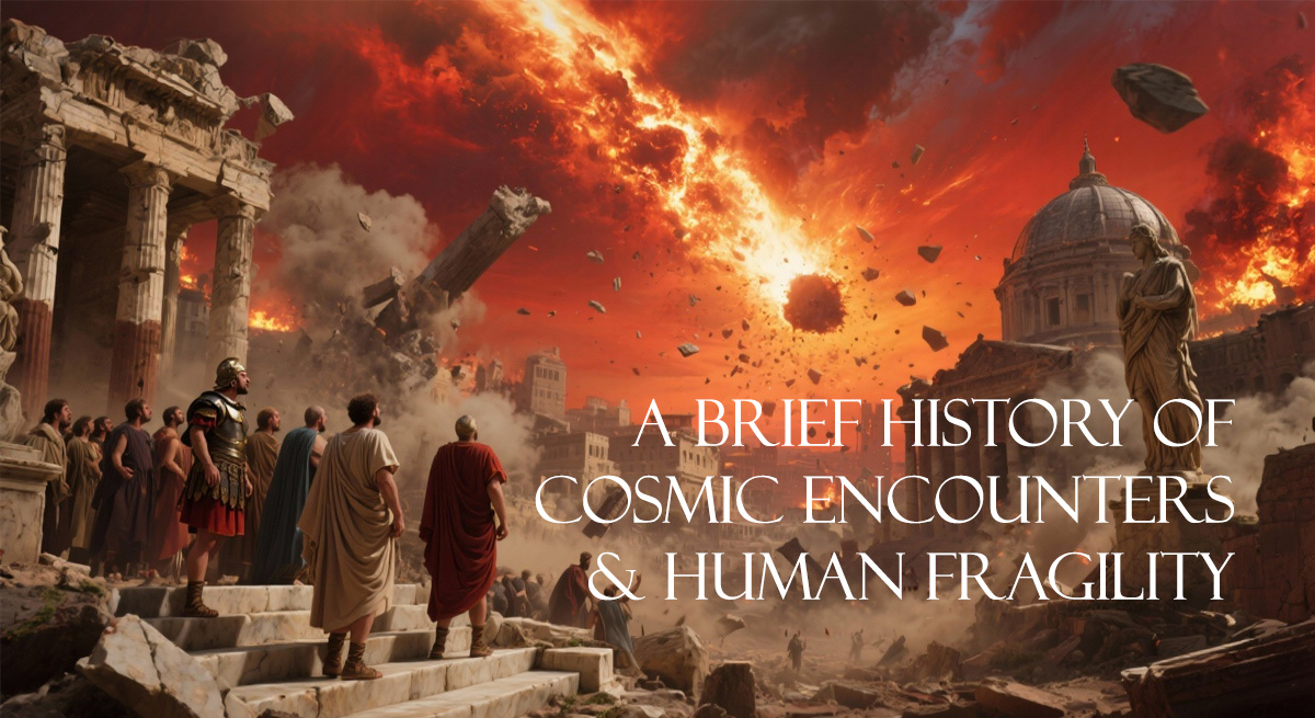 A Brief History of Cosmic Encounters and Human Fragility